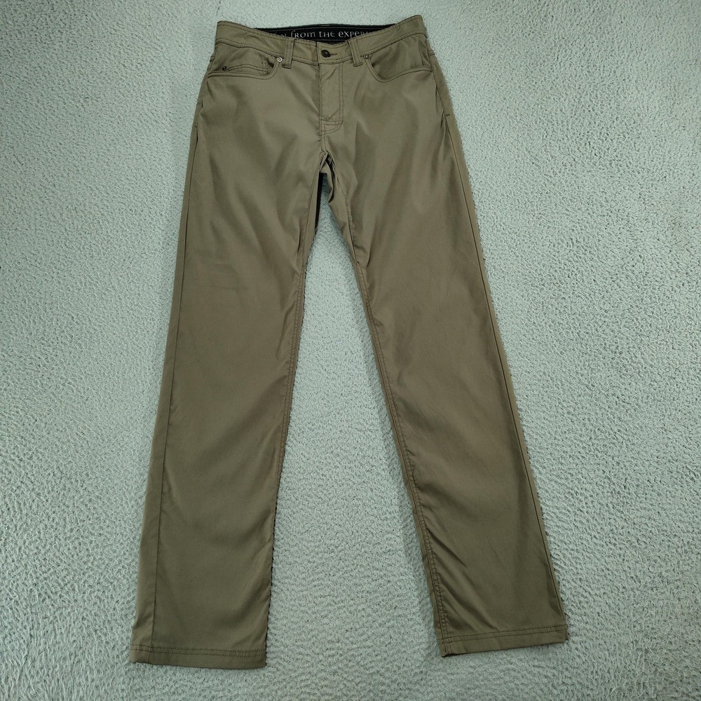 PrAna Pants Mens 30x34 Brown Breathe Stretch 5 Pocket Casual Travel Outdoor